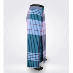 Turquoise blue Checked Cotton lungi